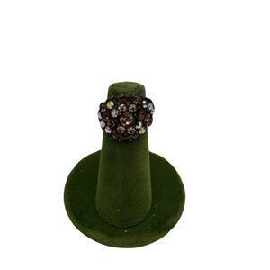 Vintage Adjustable Rhinestone Cluster Cocktail Ring Size 5
